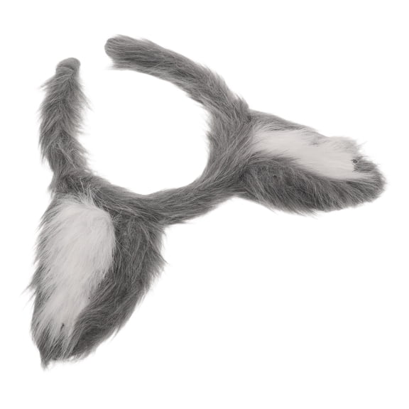 WEUVEB Lightweight Wolf Ears Headband Plush Animal Hair Hoop for Costume and Festival Wear