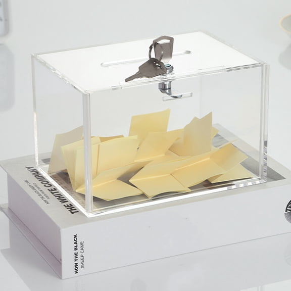 WEUVEB Lockable Clear Card Box for Donation and Suggestions with Premium Acrylic