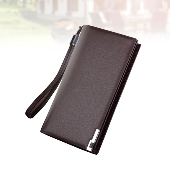 WEUVEB Mens Pocket Wallet PU 1Pack Checkbook Storage