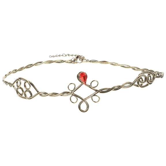 WEUVEB Red Metal Weave Twisted Hair Band Elegant Headband for Home Party Accessories