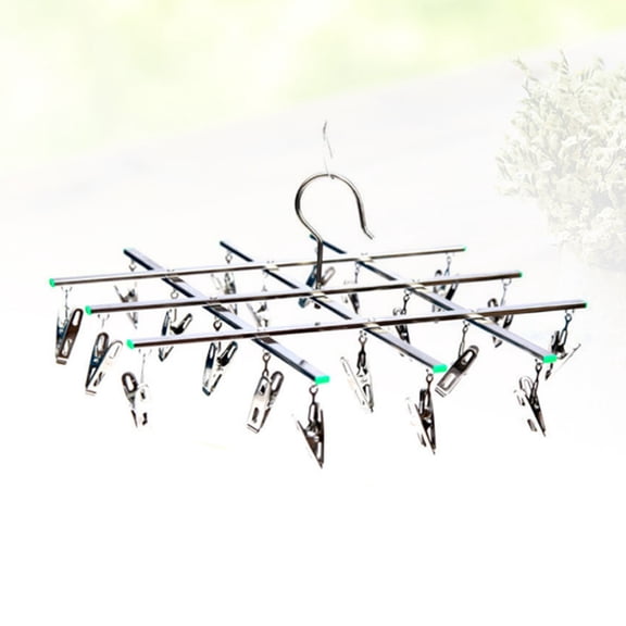 WEUVEB Metal Round Sock Drying Rack with Space Saver Swivel Clothes Pegs for Hanging