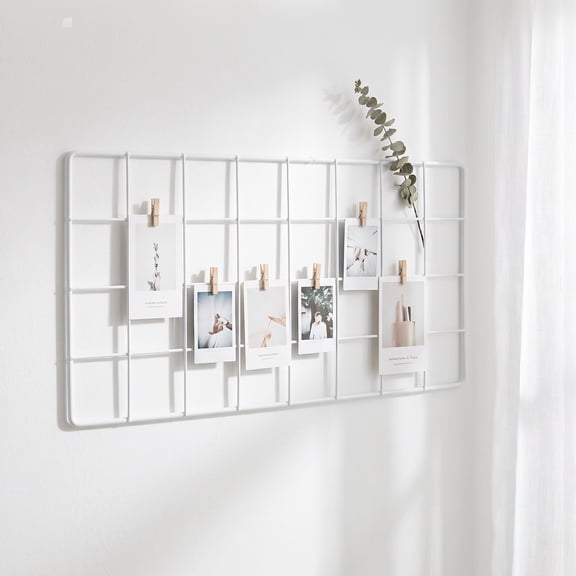 WEUVEB White Iron Wall Grid Panel for Projects - Extra Storage and Stylish Home Organization Decor