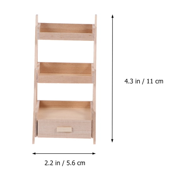 WEUVEB Mini House Furniture Bamboo Flower Stand For Miniature Display 1Pack