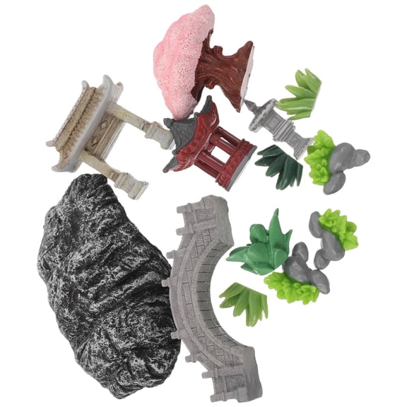 WEUVEB Mini Zen Garden Accessories Decorative Miniature Bridge Statues for Fairy Garden Decor Multi Resin 3.5"x2.5"x2"