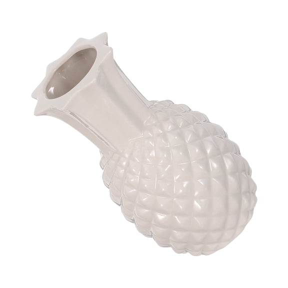WEUVEB Minimalist White Ceramic Pineapple Vase for Tabletop Flower Arrangements