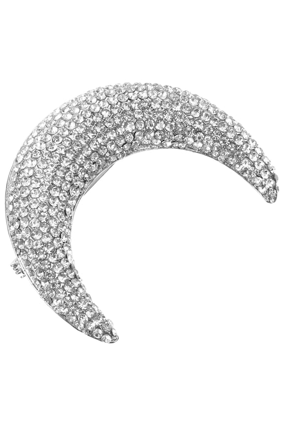 Moon Brooch Pin for Clothes Rhinestone Metal Lapel Pin Stylish Backpack Decoration