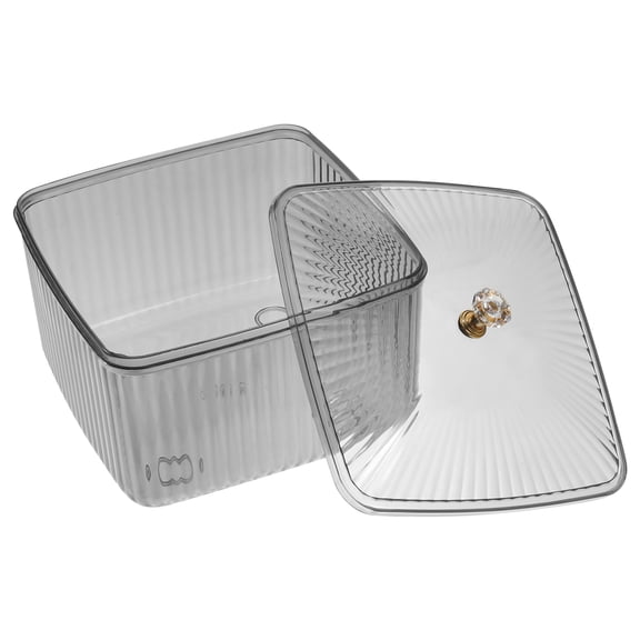 WEUVEB Multi Use Grey Counter Organizer with Lid Food Storage Container for Snacks and Cereals