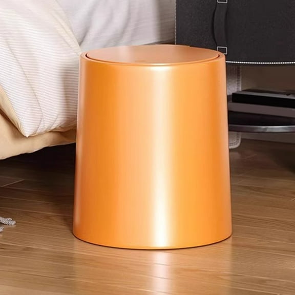 WEUVEB Multi Use Plastic Trash Bin for Office Bedroom Kitchen with Stylish Orange Design