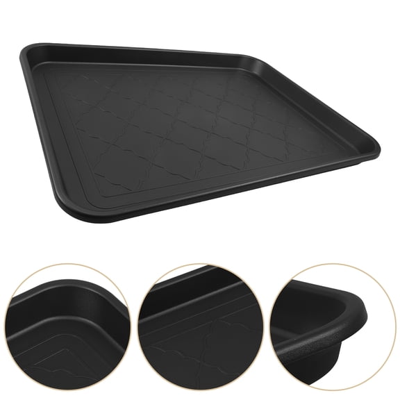 WEUVEB Multipurpose Black Boot Tray for Entryway Shoe Holder and Pet Food Mat