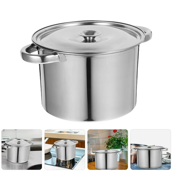 WEUVEB Multipurpose Stainless Steel Cooking Pot with Dual Handles for Boiling Soup and Broths