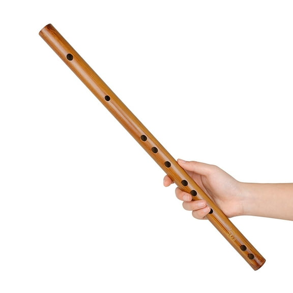 WEUVEB Practical Wooden Small Flute with Storage Bag Mirror Polished Light Brown Woodwind