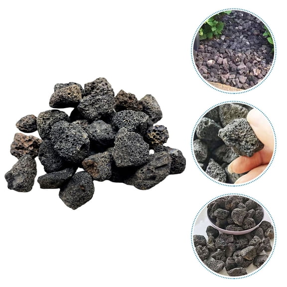WEUVEB Natural Black Volcanic Rock Decoration Stones for Fish Tank Vase and Home Display