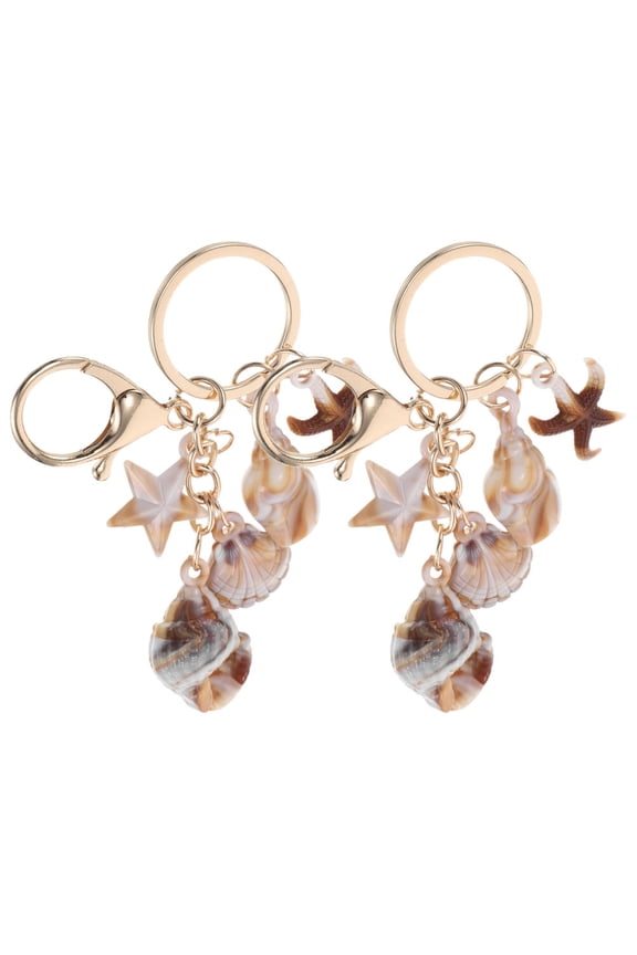 Nautical Keychain With Star Shape Acrylic Material For Car Keys Home Keys Everyday Use 3.94X1.18X0.79In 2Pcs