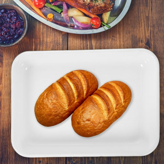 WEUVEB Non Stick Baking Trays Enamel Rectangular Pan 1 Set Professional Users