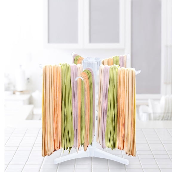 WEUVEB Noodle Rack White 6 Arms for Spaghetti Drying Kitchen Space Saver