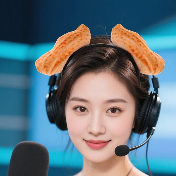 WEUVEB Quirky Design Simulated Peanut Headband in Khaki Polyester - Versatile Accessory for Various Events