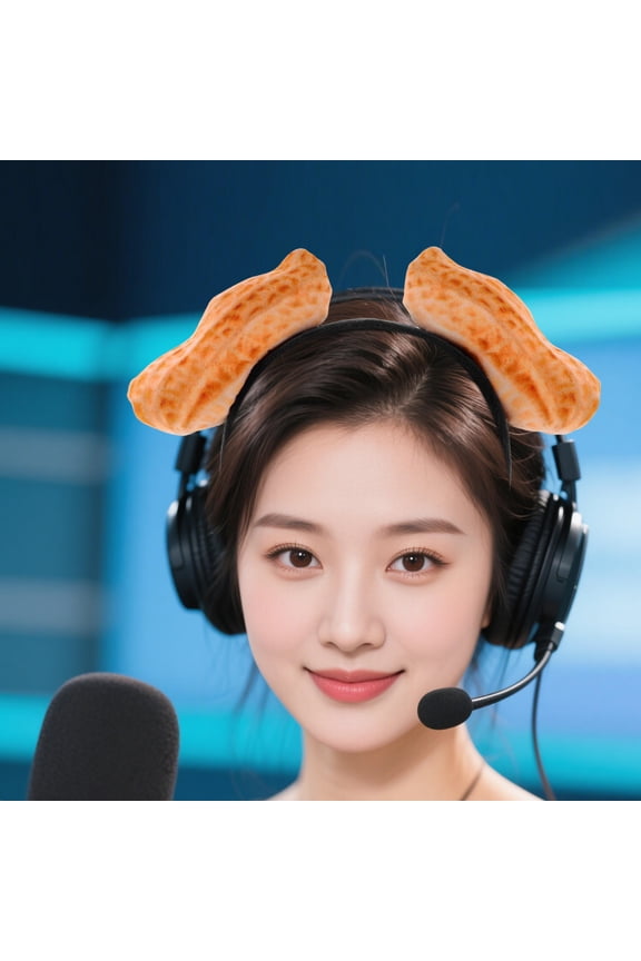 Simulated Peanut Headband Khaki Polyester for Decor - Quirky Design