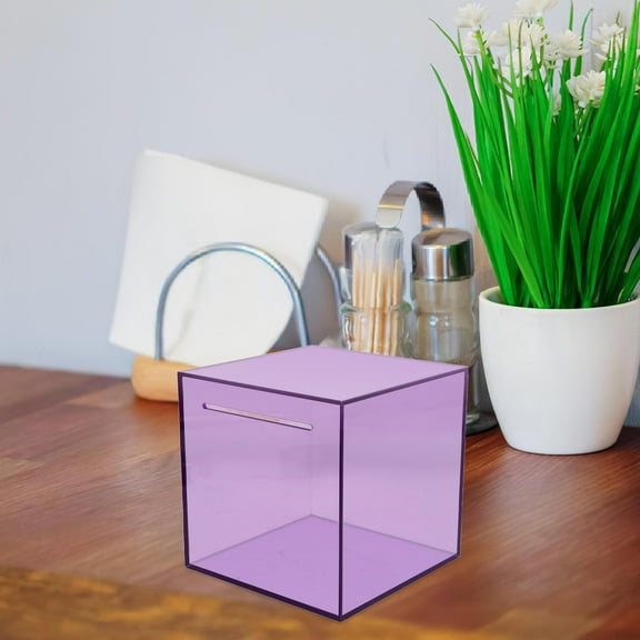 WEUVEB Money Saving Jar Acrylic -Way Entry 1Set 4.7x4.7x4.7in