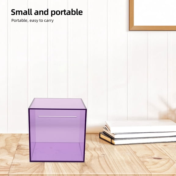 WEUVEB One-Way Entry Purple Donation Box With Slot For Adults 1Pack