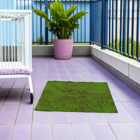 WEUVEB Outdoor Artificial Grass Mat Green for Garden Landscaping Balcony Floor Covering and Decor
