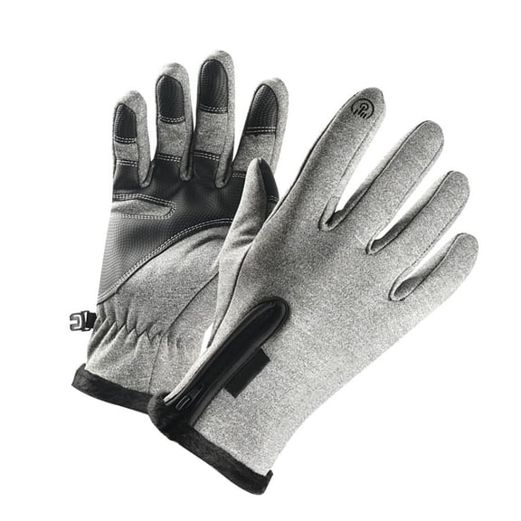 WEUVEB Grey Thermal Cycling Gloves with Touchscreen Compatibility and Non- Grip for Outdoor Activities