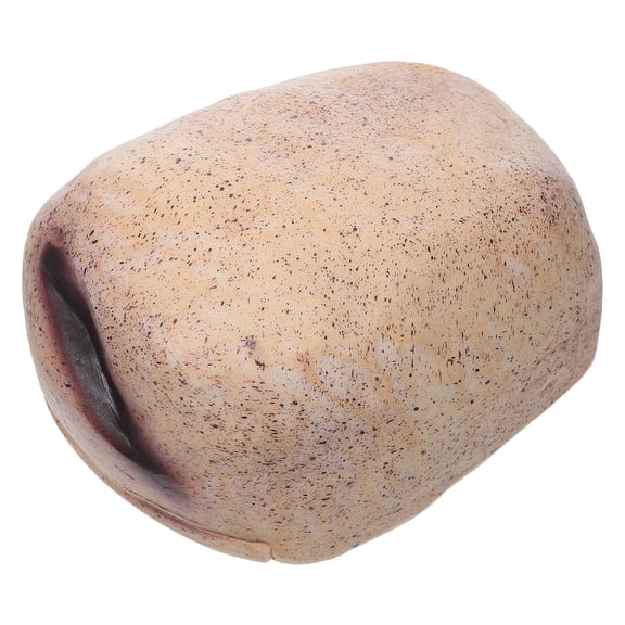 WEUVEB Outdoor Hidden Key Holder Stone Shape Light Yellow Resin Decorative Key Storage Box