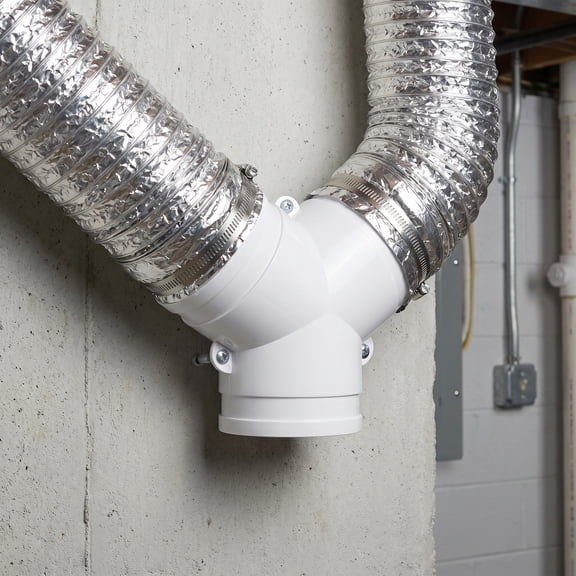 WEUVEB White PVC 3-Way Duct Splitter for Home Ventilation Systems, Easy Installation and Airflow Solution