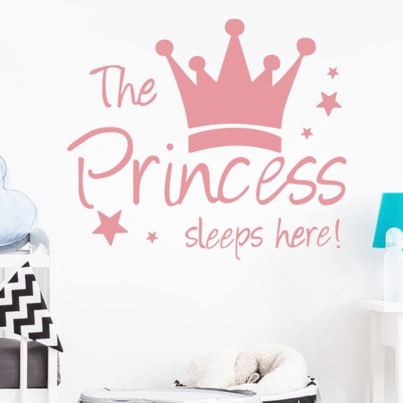 WEUVEB PVC Pink Crown Wall Decor Removable Self Adhesive Sticker for Indoor Walls