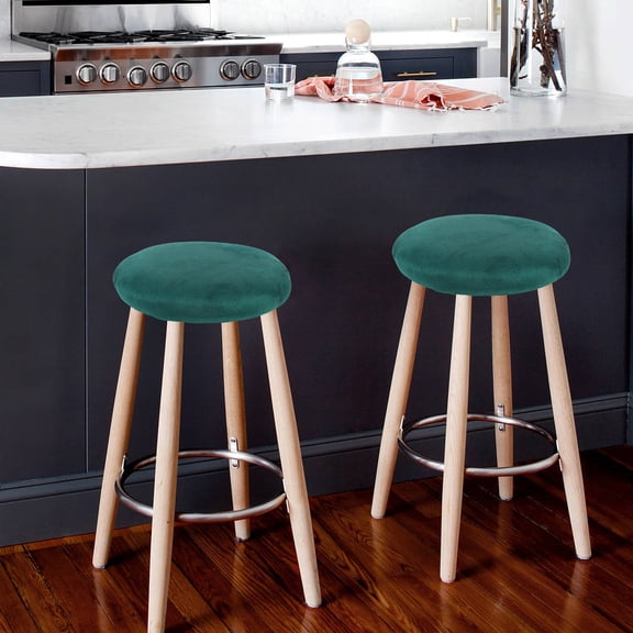 WEUVEB Dark Green Padded Round Stool Cushion Comfortable Replacement Seat Top for Home, Bar, Kitchen, Office Seating