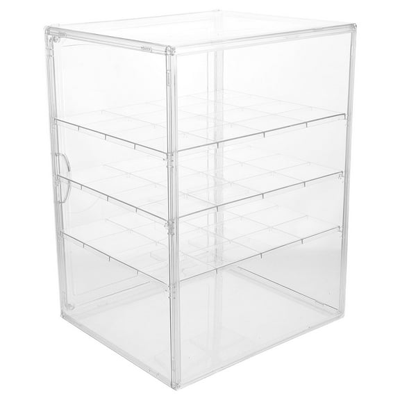 WEUVEB Clear Transparent Bakery Display Case with Adjustable Shelves for Kitchen Counter