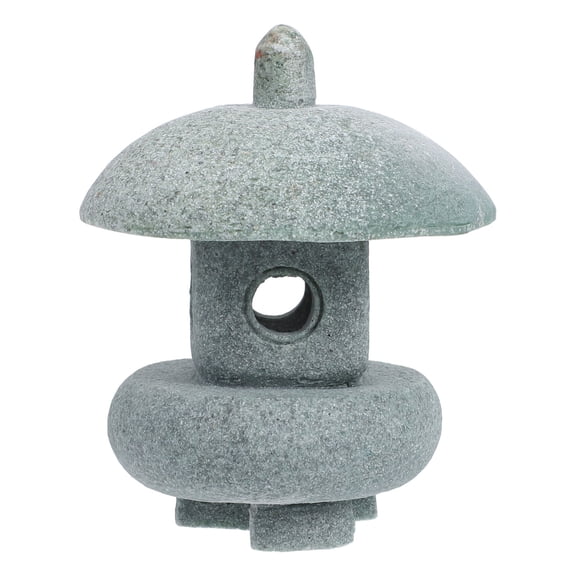 WEUVEB Indoor Outdoor Ornament Bonsai Decoration Mini Pavilion Statue Grey 1Pcs