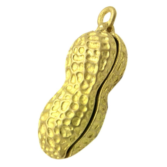 WEUVEB Peanut Keychain Charms Brass Key Chain Ornament DIY Accessory for Car Decoration 1Set