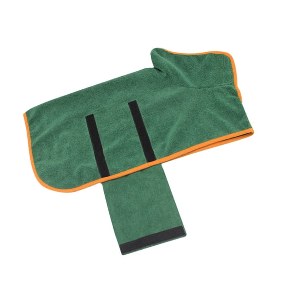 WEUVEB Cat Bathrobe Green Polyester Hooded Warm Quick Dry Pet Bathrobe