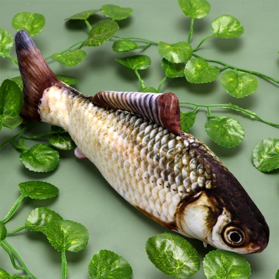 WEUVEB Electronic Toy for Cats Artificial Fish Toy Khaki PP 1Pack to Stimulate Curiosity