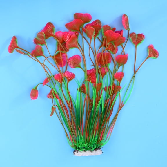 WEUVEB Fish Breeding Grass for Aquarium Decor Realistic Plastic Pink 1Pack