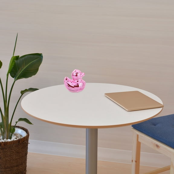 WEUVEB Disco Animal Model Mirror Duck Ornament Pink Glass Disco Party Supply 1Pcs