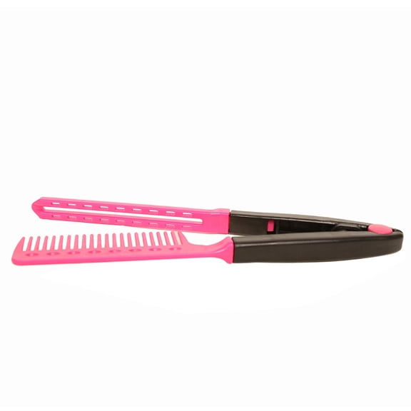 WEUVEB Pink V Shape Comb Durable Hair Straightener Comb for Easy Hair Styling