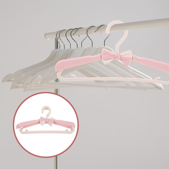 WEUVEB Pink Plastic Anti-Skid Hangers for Clothes Lightweight Strong