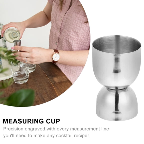WEUVEB Stainless Steel Cocktail Jigger Bar Tool for Measuring Liquor Shots with Ergonomic Comfort