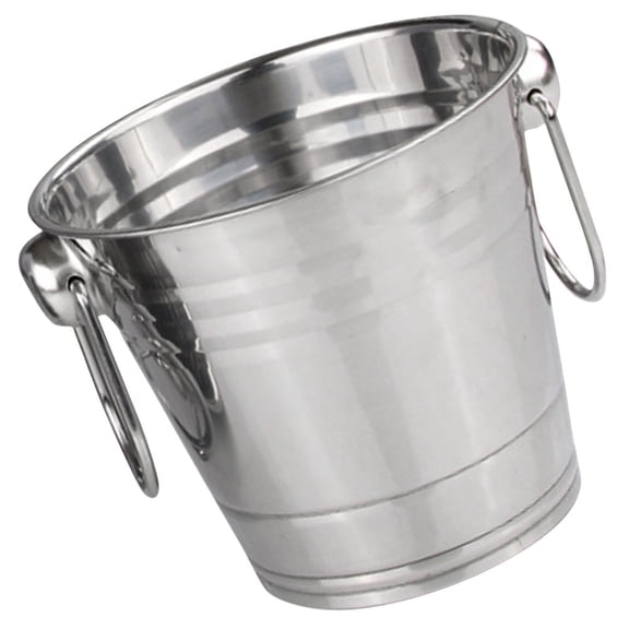 WEUVEB Plated Silver Stainless Steel Ice Cube Bucket for Bars and Nightclubs with Thick Design