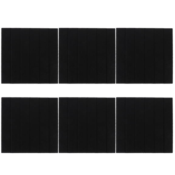 WEUVEB Polyester Fiber Felt Acoustic Panels Vertical Stripe 6pcs Black 30x30