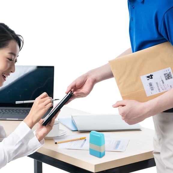 WEUVEB Portable Blue Privacy Protection Stamp Roller for Bills and Identity Theft Prevention