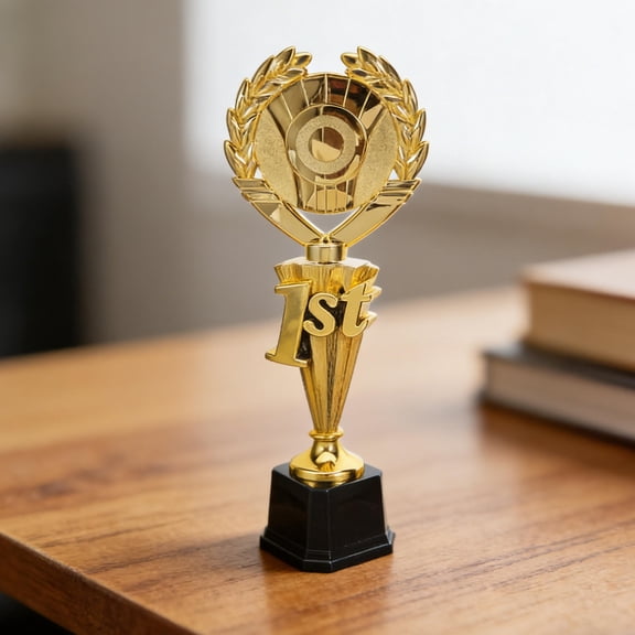 WEUVEB Portable Golden Plastic Championship Trophy with Wheat Ear Design for Party Awards and Sports Recognition