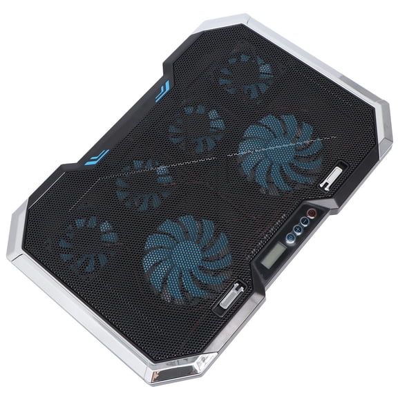 WEUVEB Portable Laptop Cooling Pad Silent Design Adjustable Height with LED Display Black