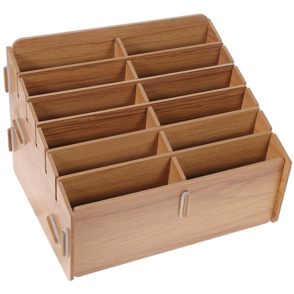 WEUVEB Wooden Card Sorting Tray Light Brown for Game Cards and Small Item Storage