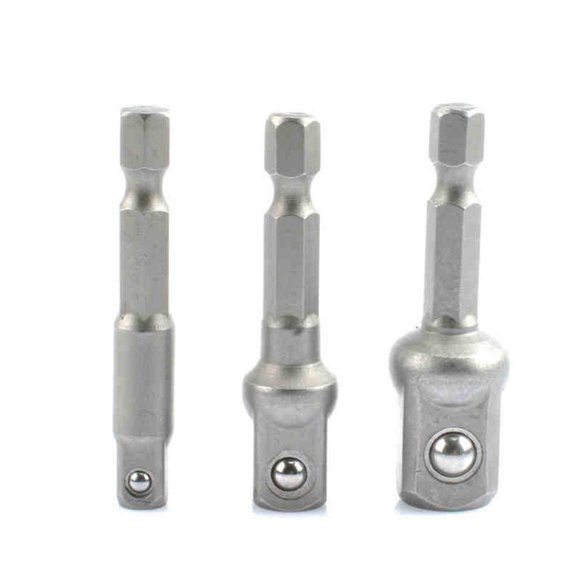 WEUVEB Power Drill Bit Adapter Steel Socket Adaptor with Ball Detent for Installing Fast Use