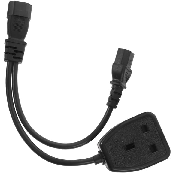 WEUVEB Power Outlet Splitter for Laptops C14 to UK 3-pin C13 Black PVC 1Pack
