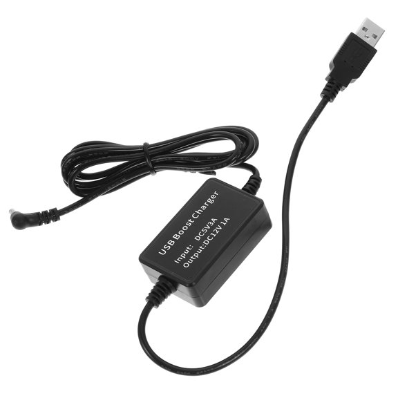 WEUVEB Black USB Voltage Step Up Cable 5V to 12V Power Supply for Charging Multiple Electronic Devices