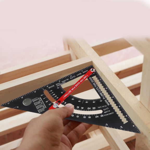 WEUVEB Multifunctional Aluminum Alloy Carpenter Rafter Tool with Adjustable Triangle Ruler for Woodworking