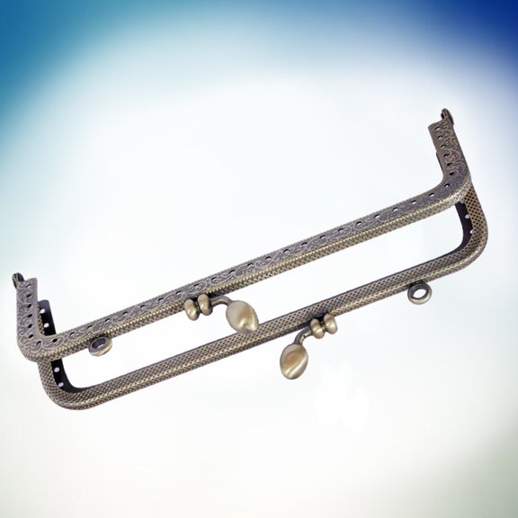 WEUVEB Clutch Frame in Dark Brown Metal with Adjustable Tightness for Handbag and Wallet Crafts